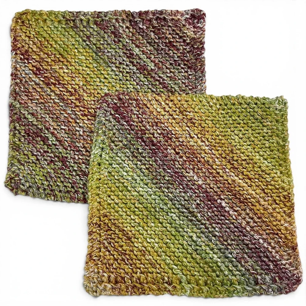 Handmade Nepalese Spices Dishcloth Set Unisex 6.5in Cotton Knit 2pc